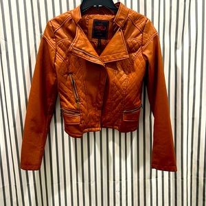 Cognac faux leather quilted Moro